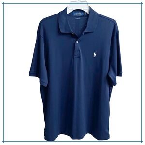 Polo Ralph Lauren Classic Fit Mens Navy Blue Polo Shirt Big Tall LG